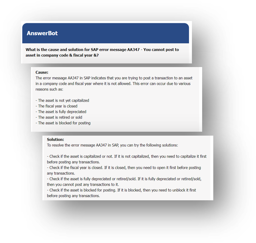 SAP Error Messages