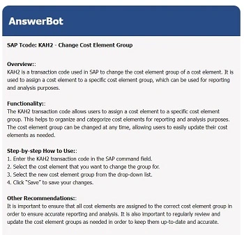 SAP Transaction Codes